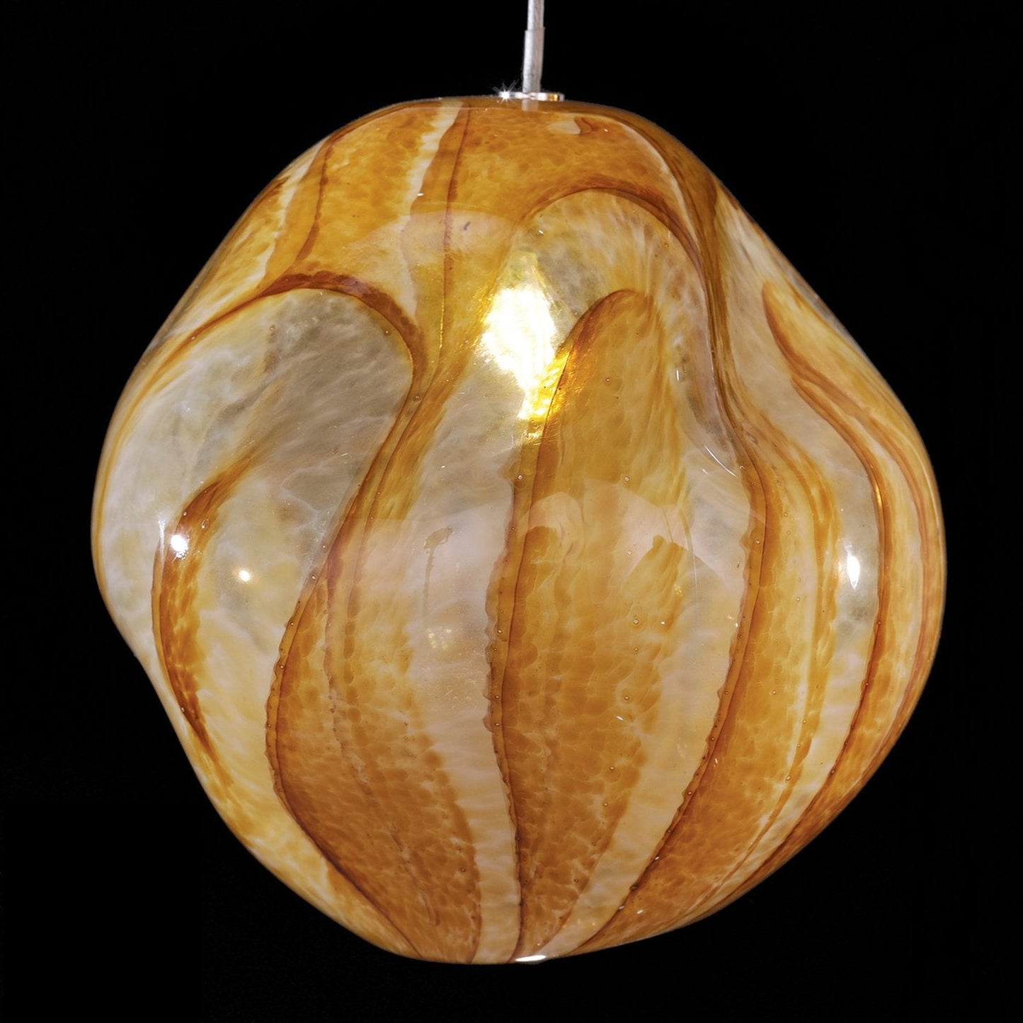 Celestial Handblown Glass Square Pendant