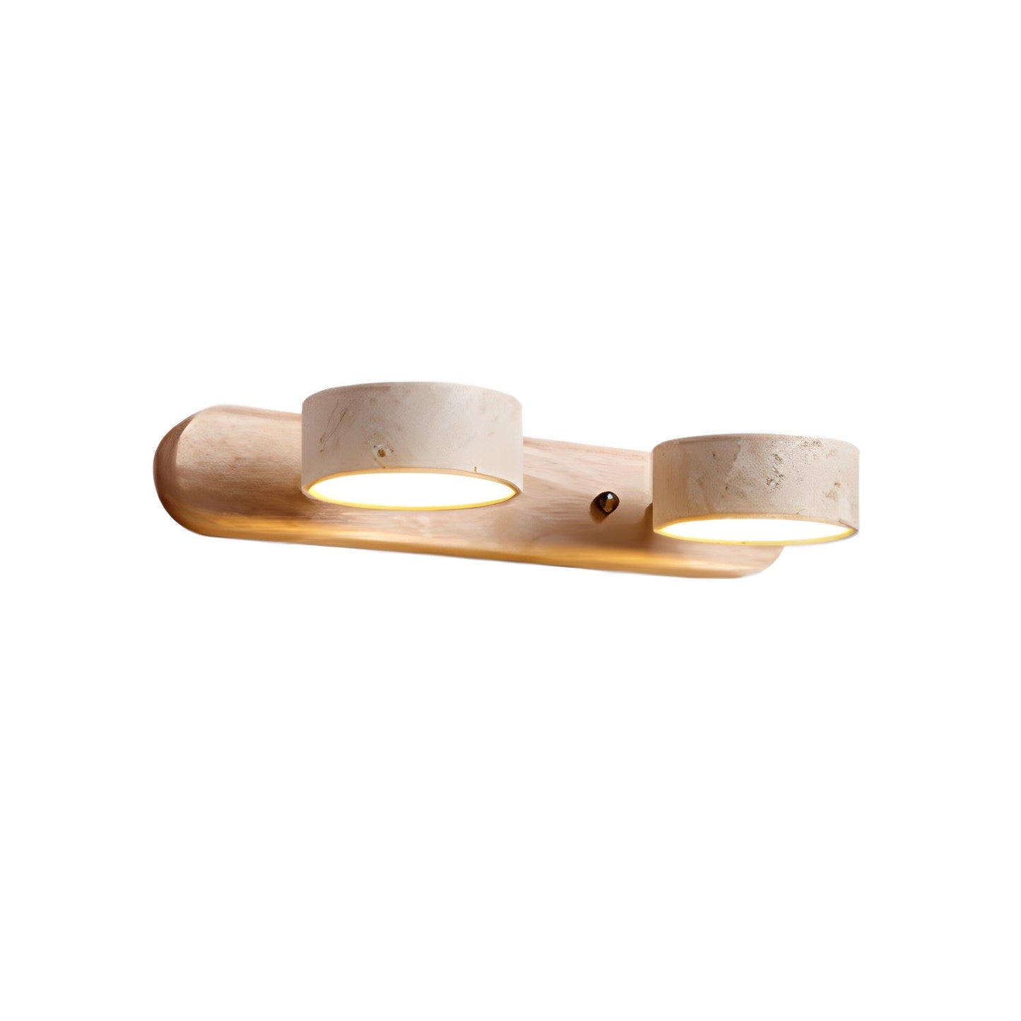 Travertine and Wood Multi-Light Wall Fixture