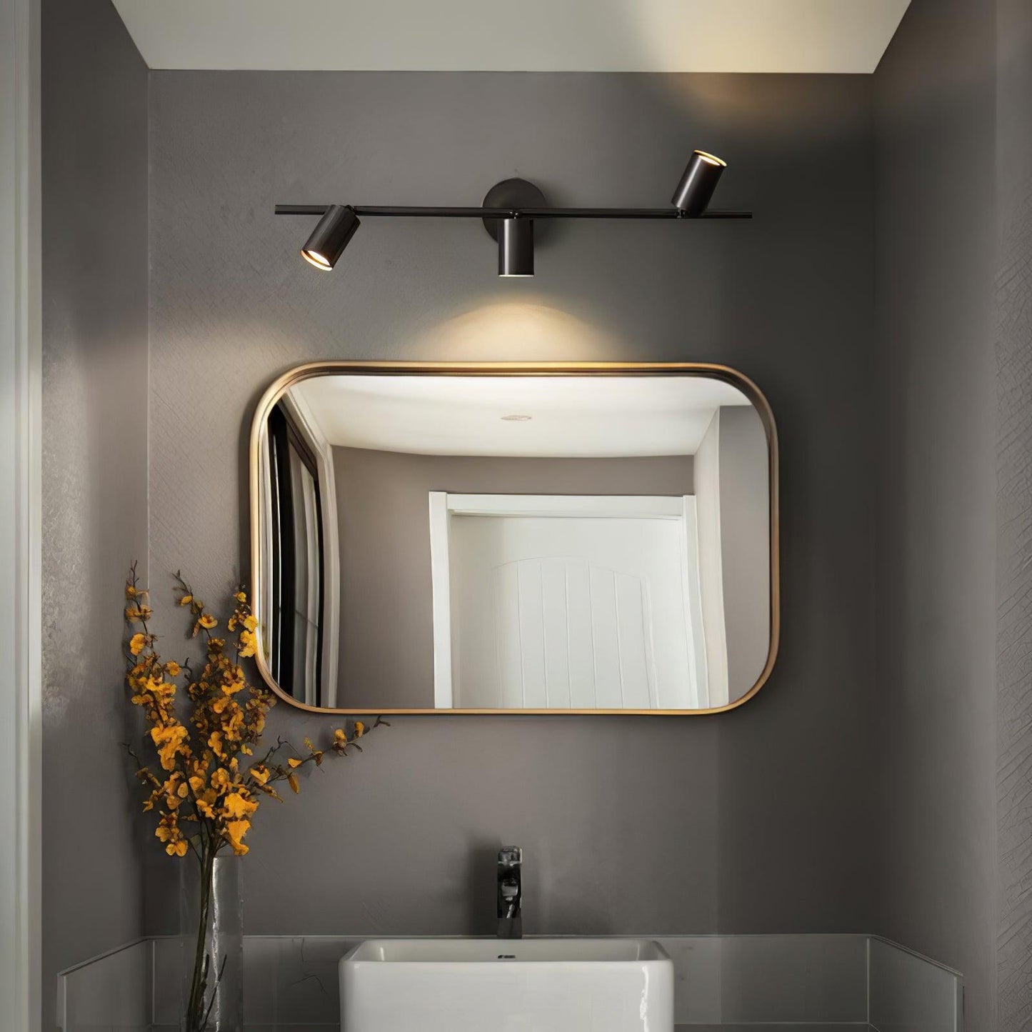 Adjustable Multi-Head Brass Wall Spotlight / 3 lamps L 29.5″ x W 4.7″ x H 6.9″ / L 75 cm x W 12cm  x H 17.5cm / Brass