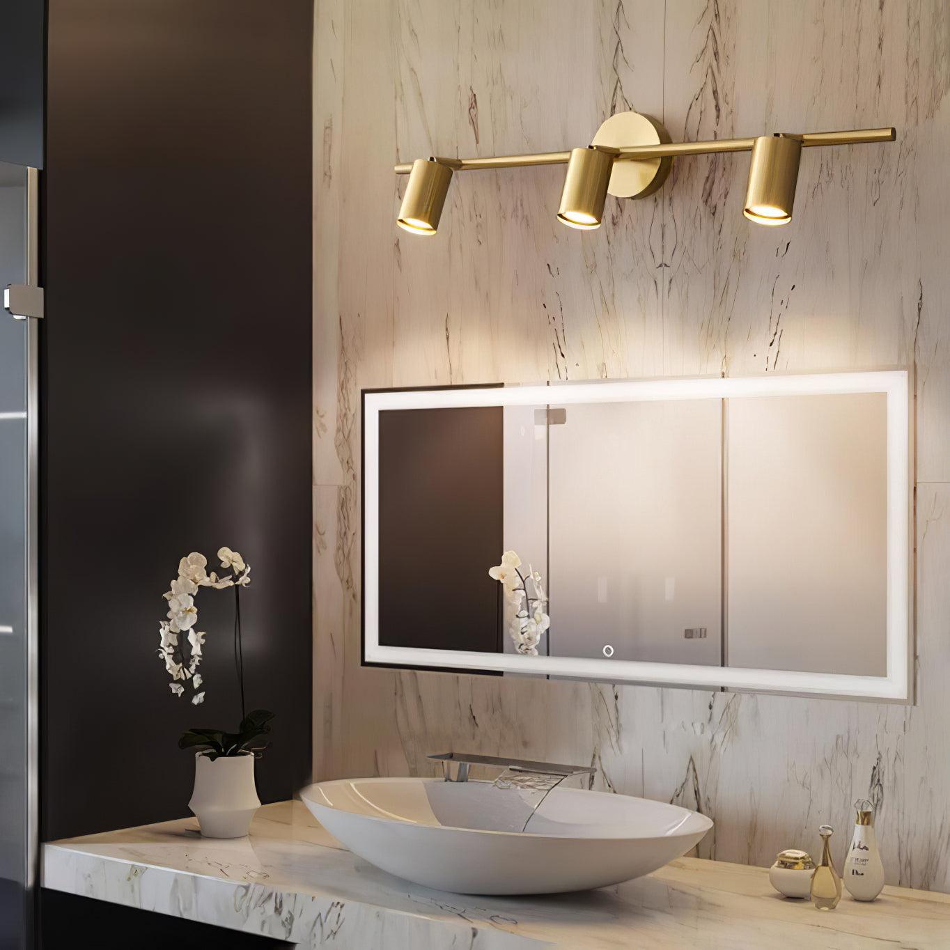 Adjustable Multi-Head Brass Wall Spotlight / 4 lamps L 39.4″ x W 4.7″ x H 6.9″ / L 100 cm x W 12cm  x H 17.5cm / Black brushed gold