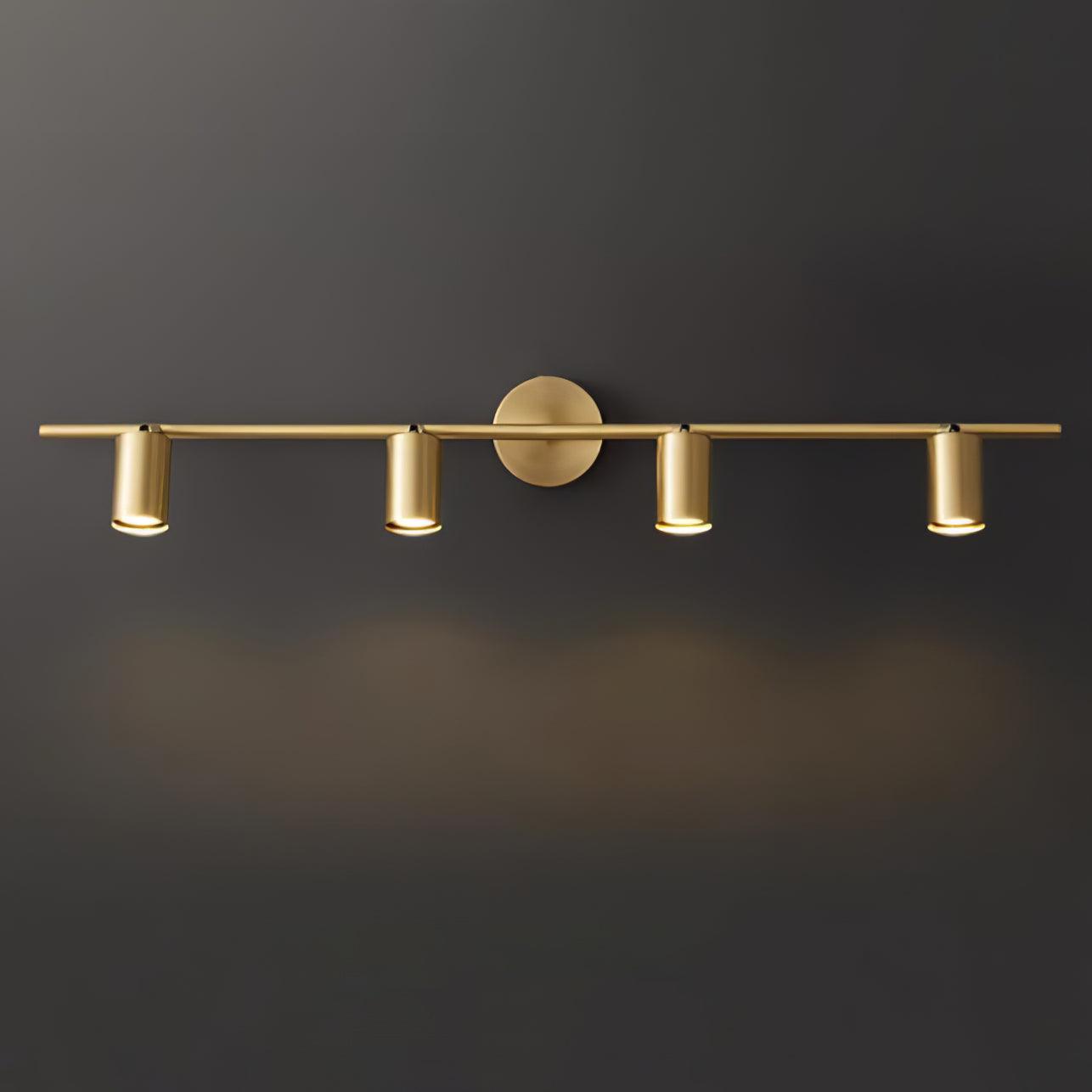 Adjustable Multi-Head Brass Wall Spotlight / 2 lamps Set of 2 / Black brushed gold