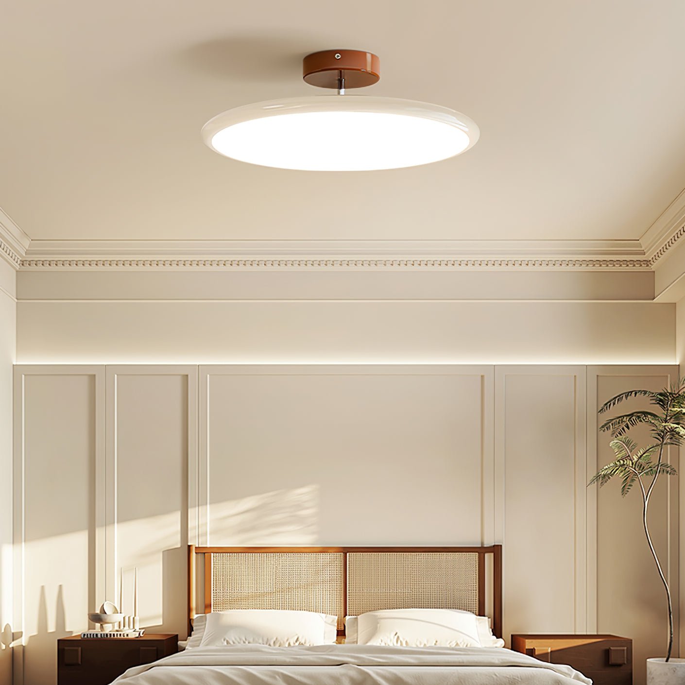 Adjustable Ring LED Ceiling Light / ∅ 11.8″ x H 3.5″ / Green / Warm Light