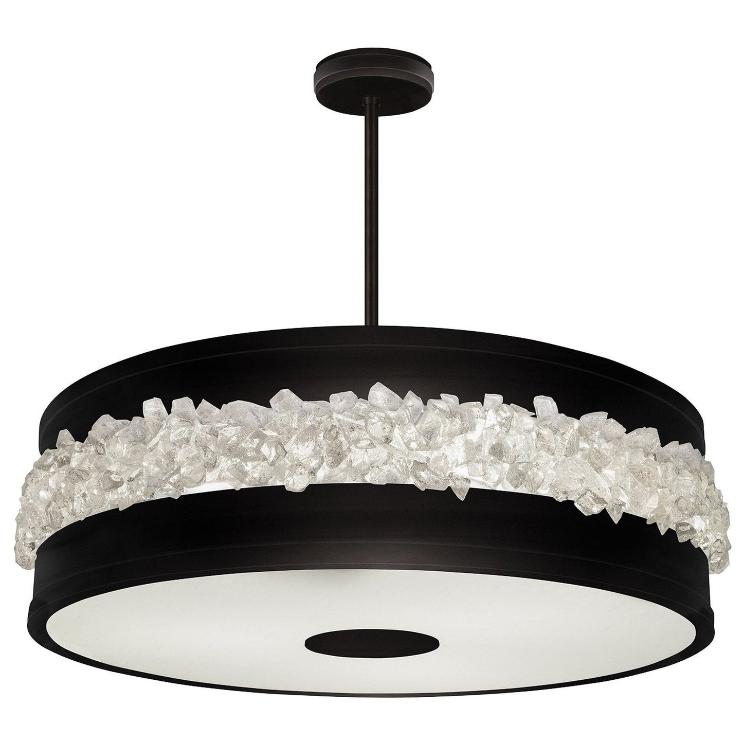 Arctic Halo Crystal Round Pendant / Matte black