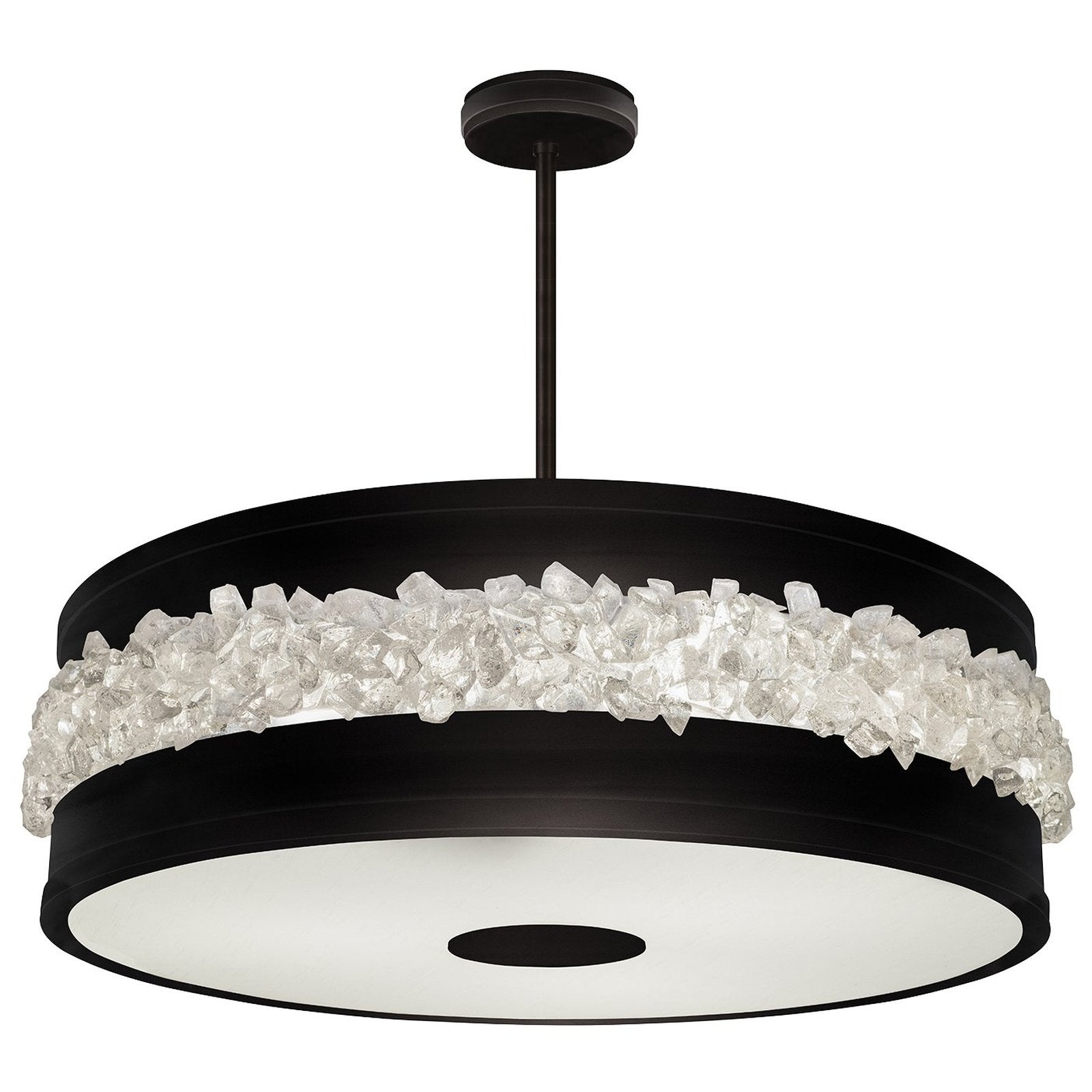 Arctic Halo Crystal Round Pendant / Matte black
