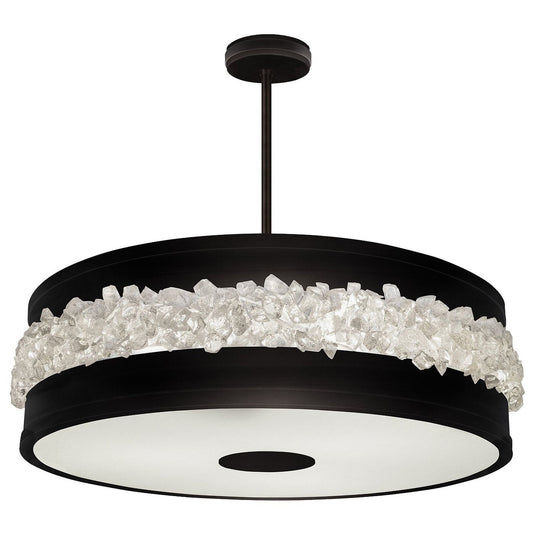 Arctic Halo Crystal Round Pendant / Matte black