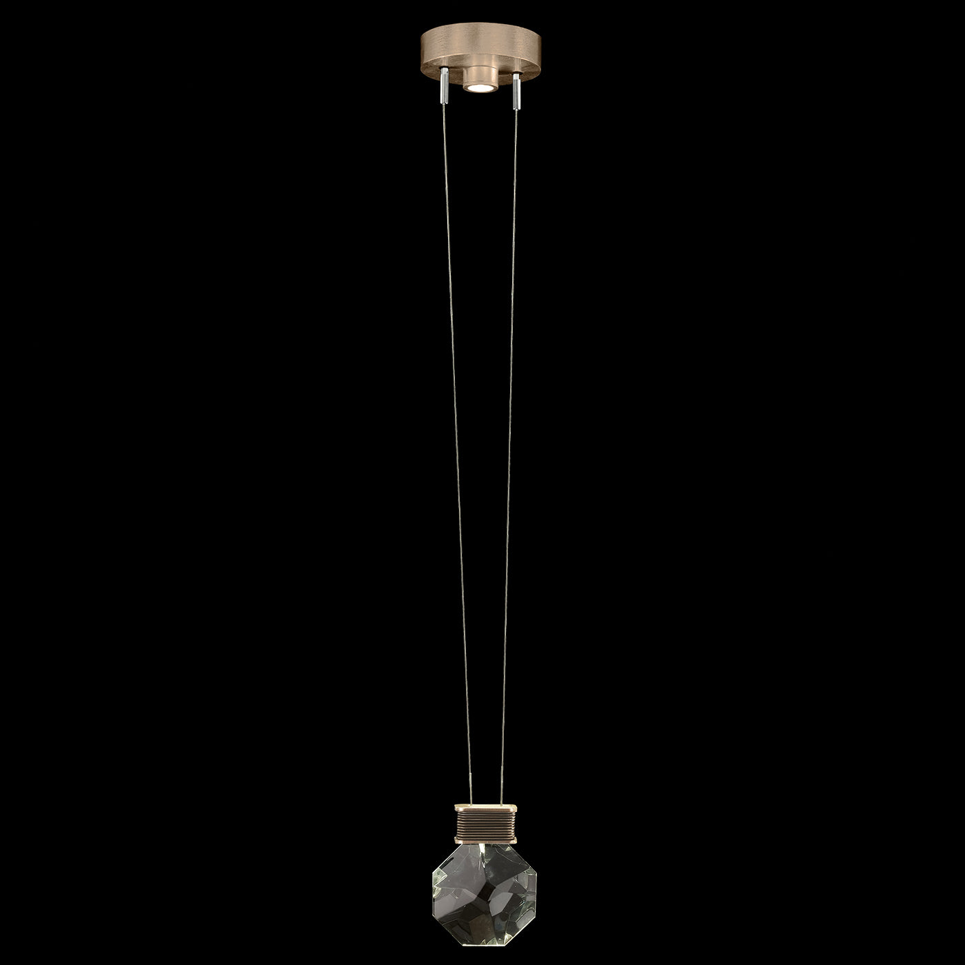 Aria Faceted Crystal Charm Pendant / Bronze