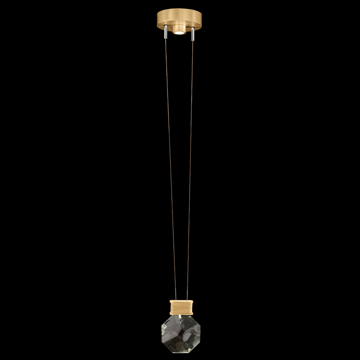 Aria Faceted Crystal Charm Pendant / Gold