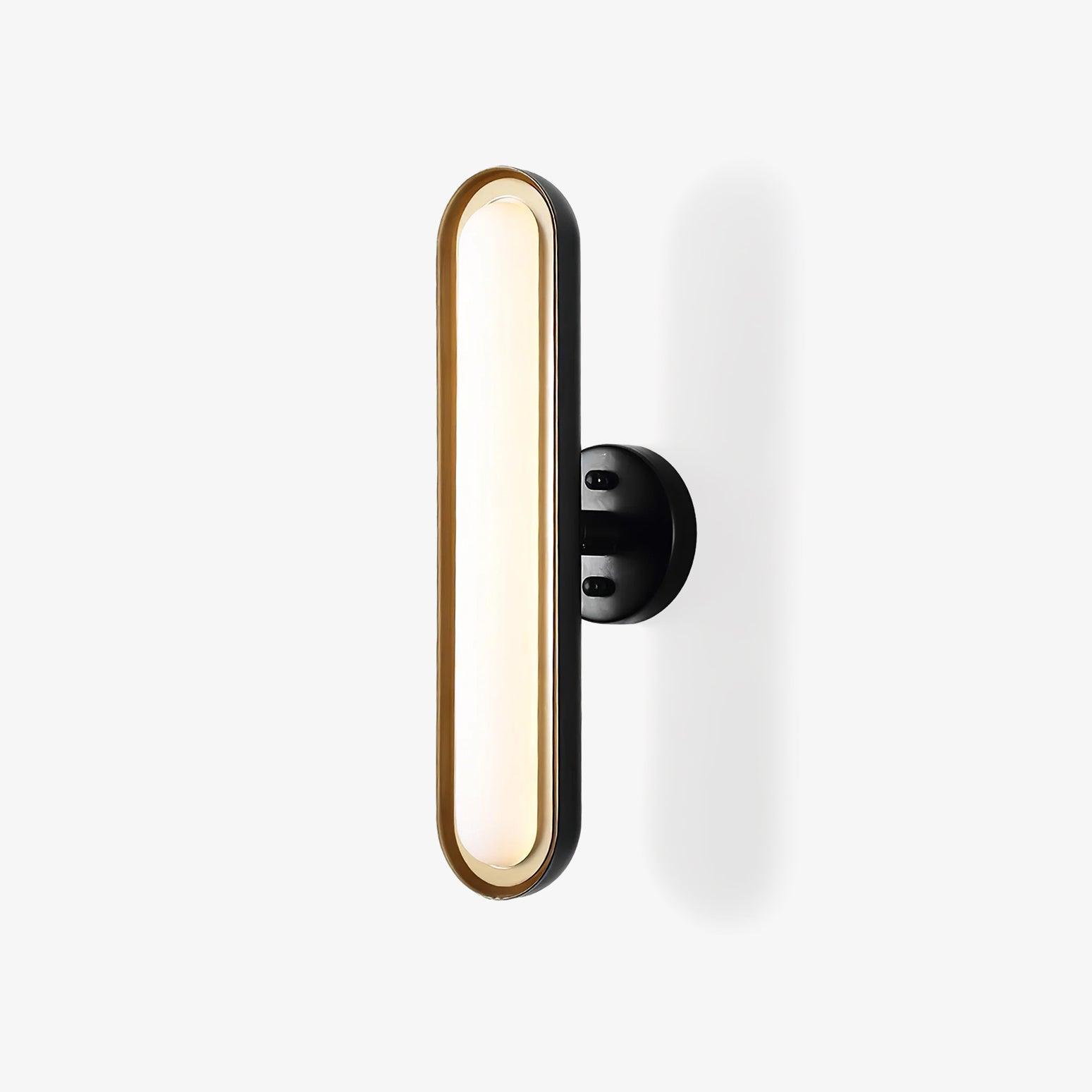 Capsule Frosted LED Wall Light / ∅ 5.1″ x H 18.1″ / Dia 13cm x H 46cm / Gold & Frosted white / Warm White