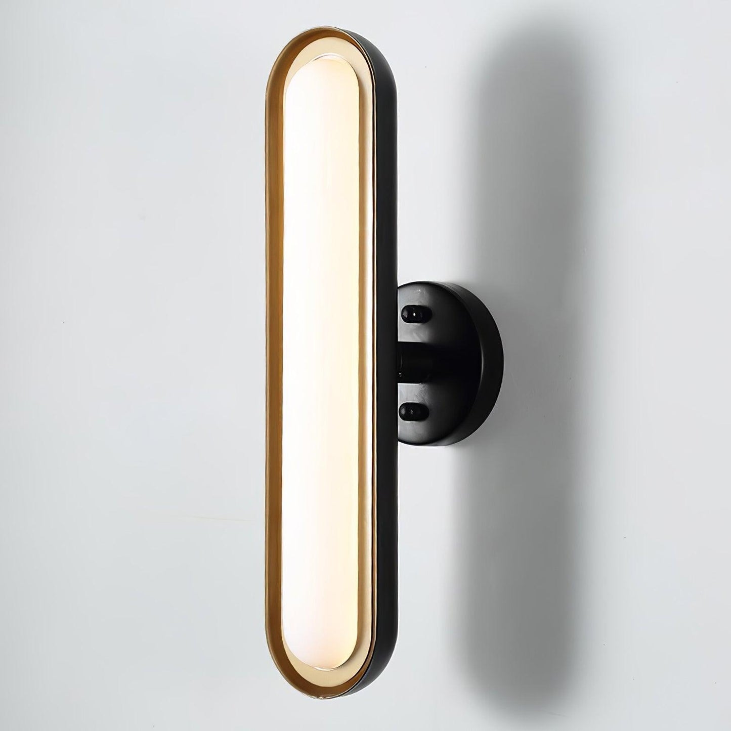 Capsule Frosted LED Wall Light / Set of 2 / Gold & Frosted white / Warm White