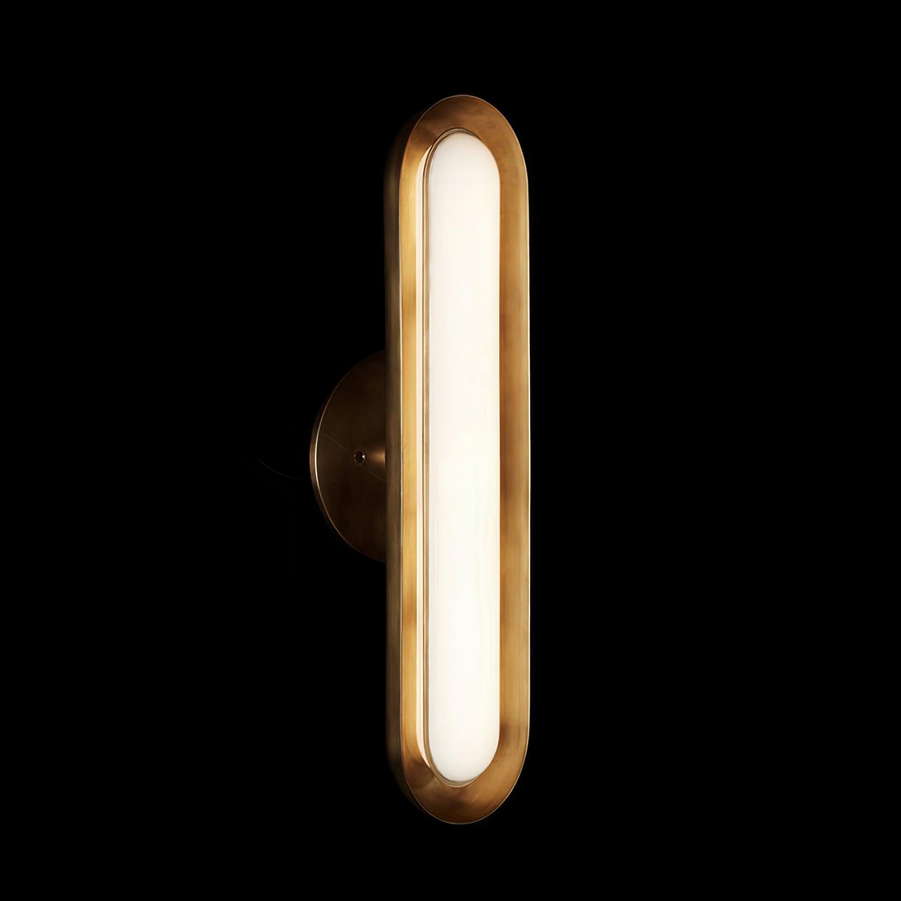 Capsule Frosted LED Wall Light / Set of 2 / Gold & Frosted white / Cool White