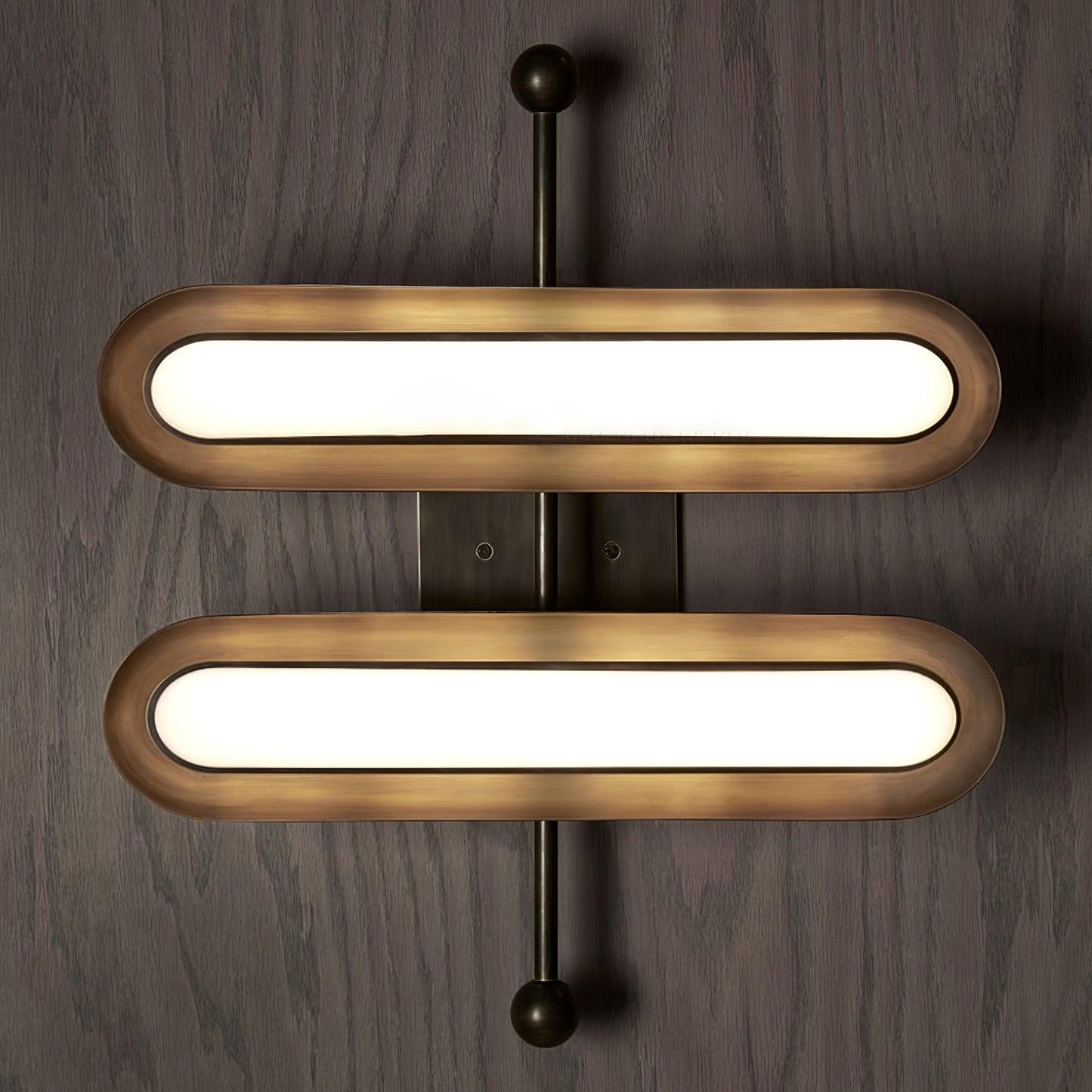 Capsule Frosted LED Wall Light / Set of 2 / Black & Frosted white / Cool White
