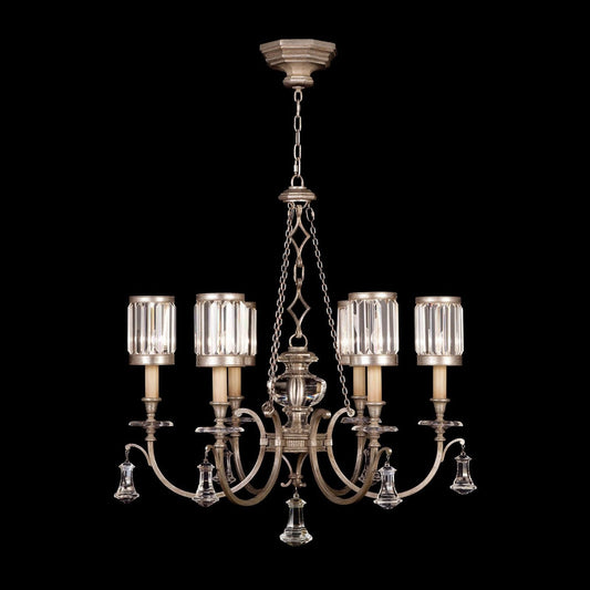 Eaton Crystal Shade Round Chandelier / Silver
