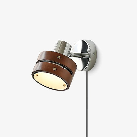 Karry Walnut Adjustable Plug-In Wall Light / Walnut color & Chrome / 1 piece / US Plug