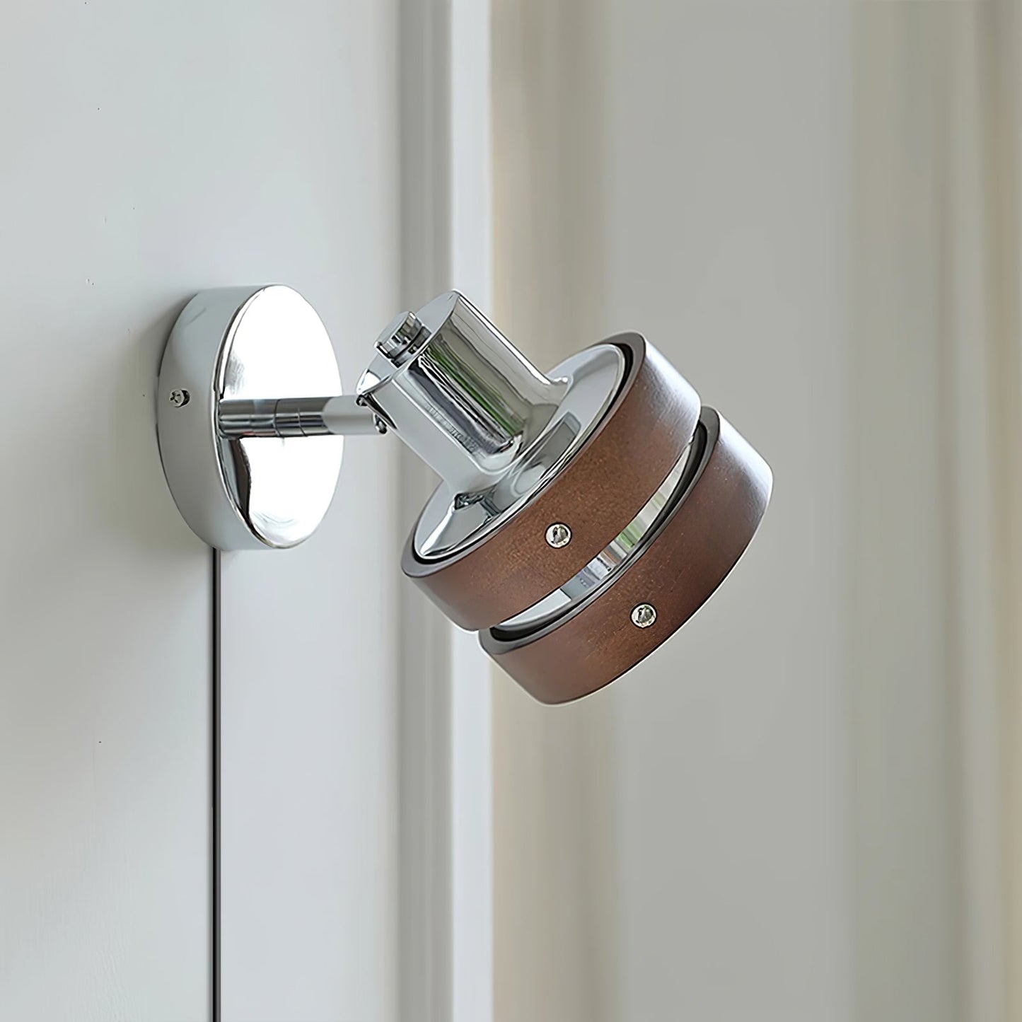 Karry Walnut Adjustable Plug-In Wall Light