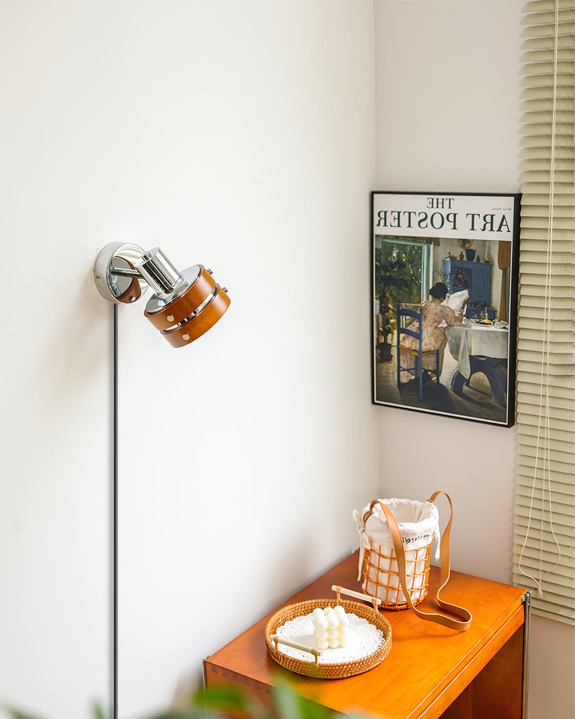 Karry Walnut Adjustable Plug-In Wall Light