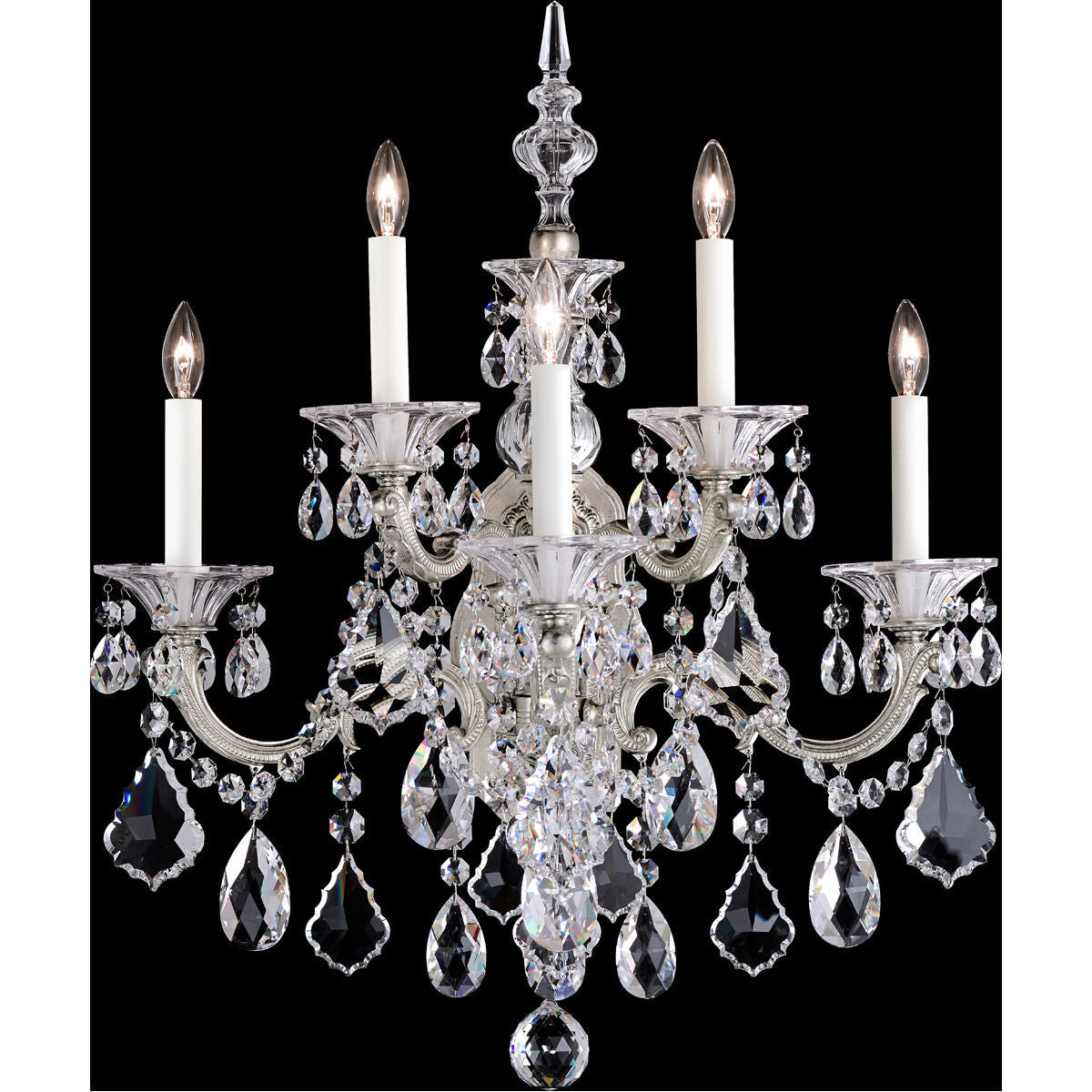 La Scala Rococo Crystal Wall Sconce / Heirloom Gold / Clear Heritage Crystal