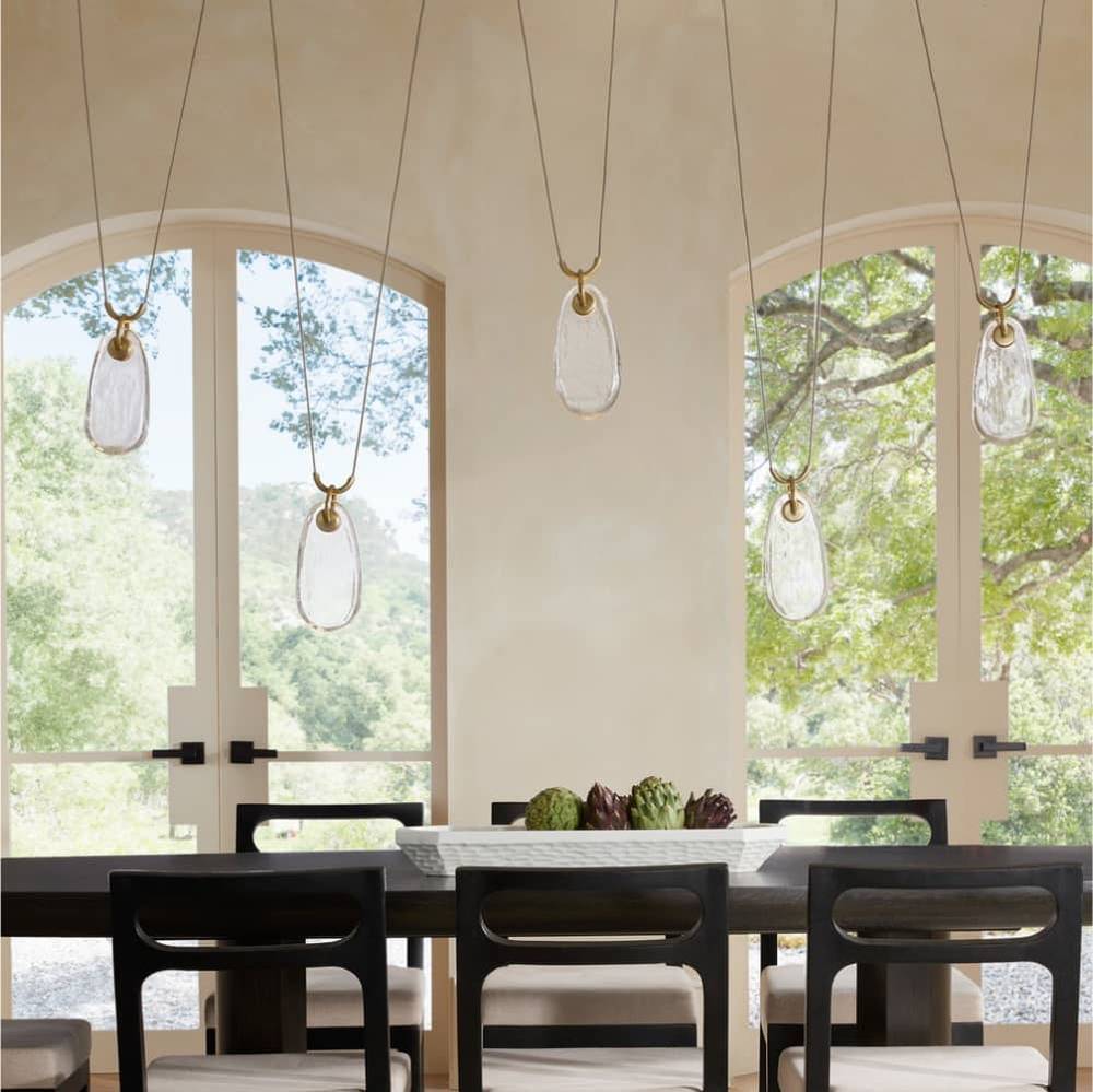 Melted Glass Drop Chandelier / Smoke Gray