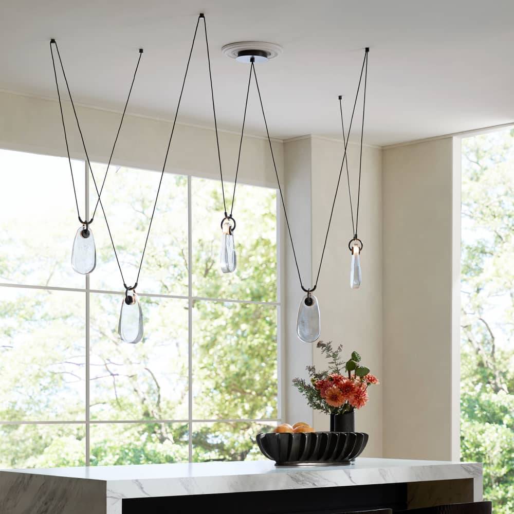 Melted Glass Drop Chandelier
