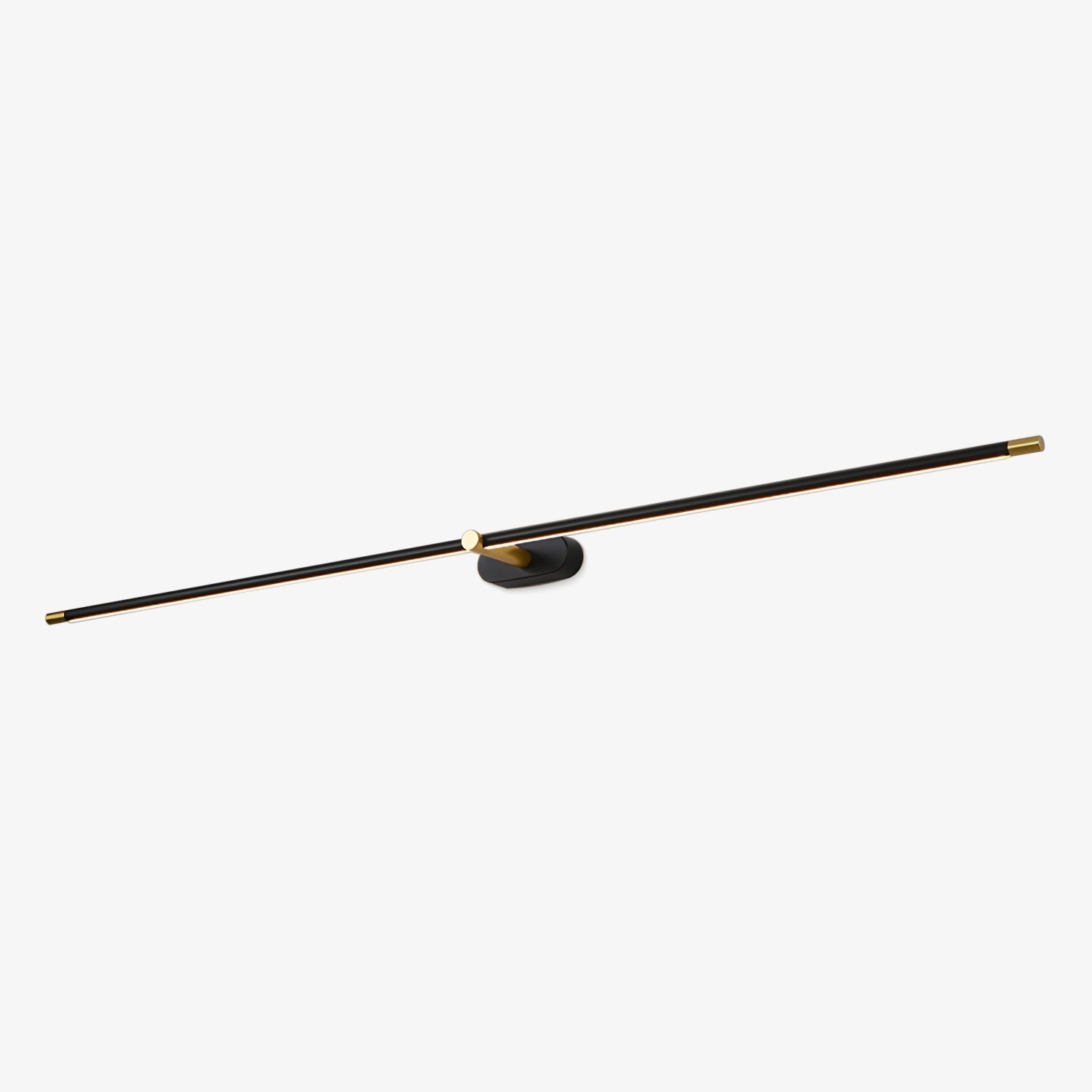 Minimalist Linear LED Vanity Wall Light / ∅ 27″ x H 2″ / Black & Warm Light / Single