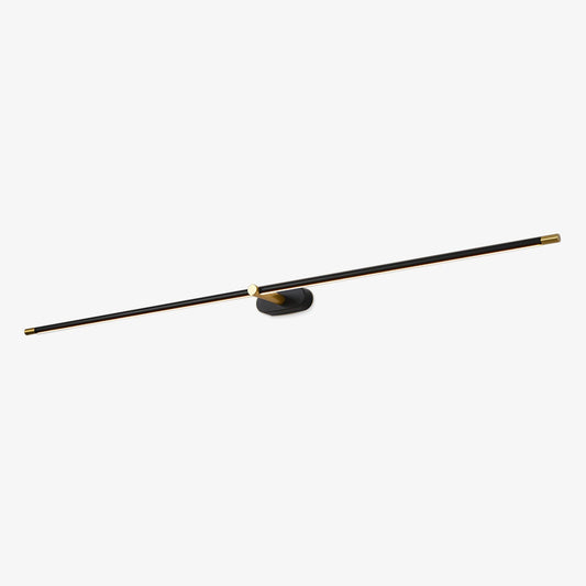Minimalist Linear LED Vanity Wall Light / ∅ 27″ x H 2″ / Black & Warm Light / Single