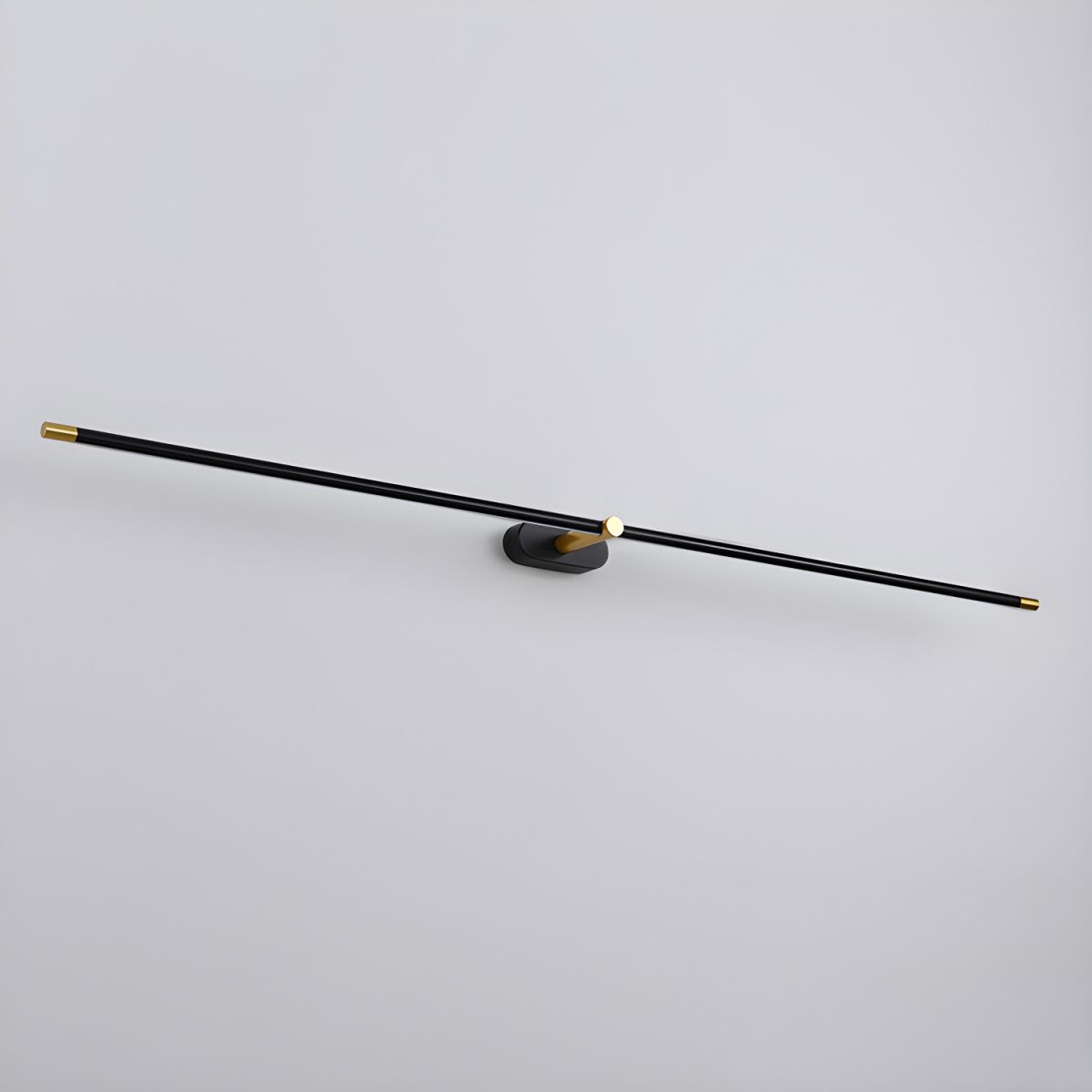 Minimalist Linear LED Vanity Wall Light / ∅ 50″ x H 2″ / Black & Warm Light / Single