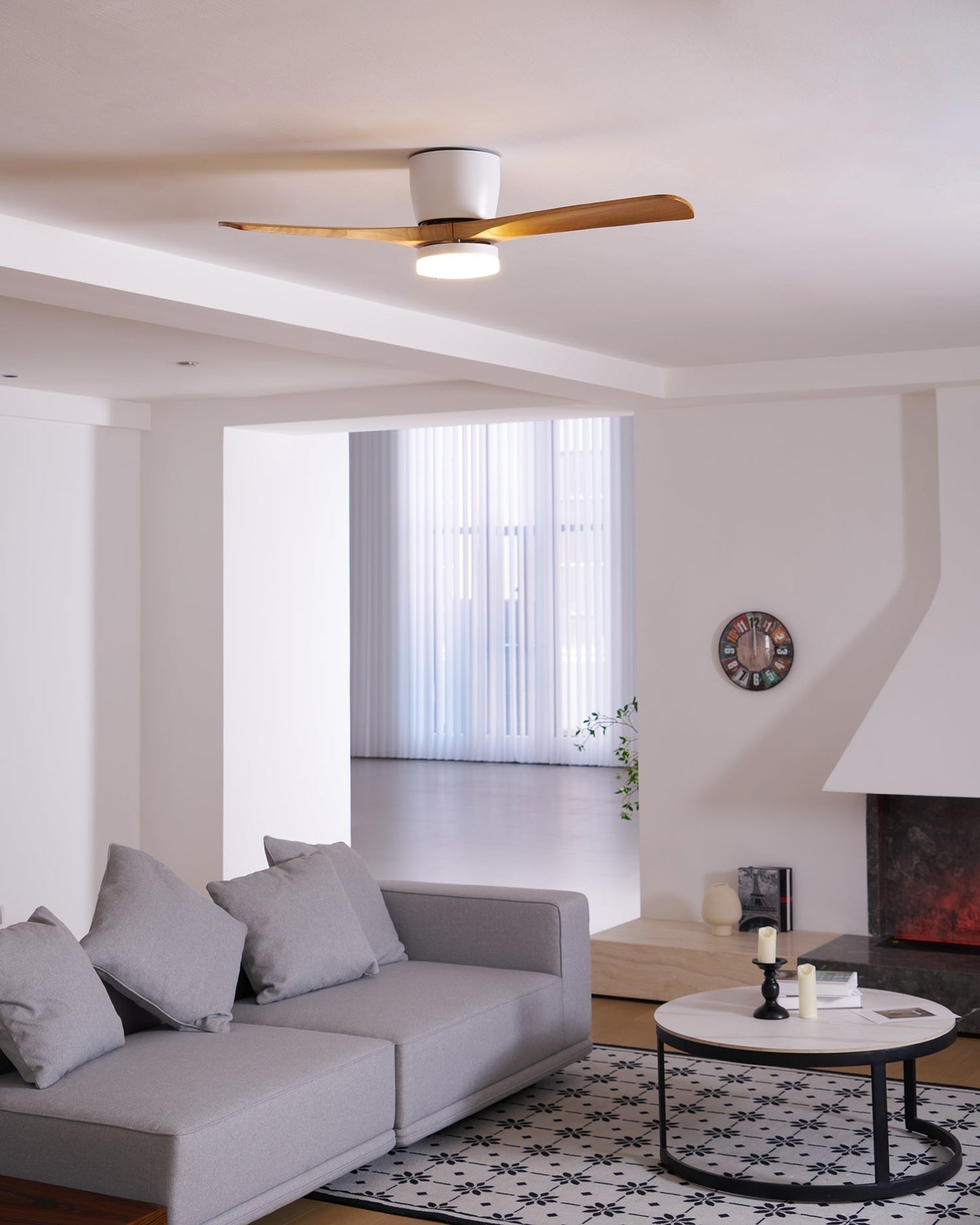 Nordic Wood LED Ceiling Fan Light