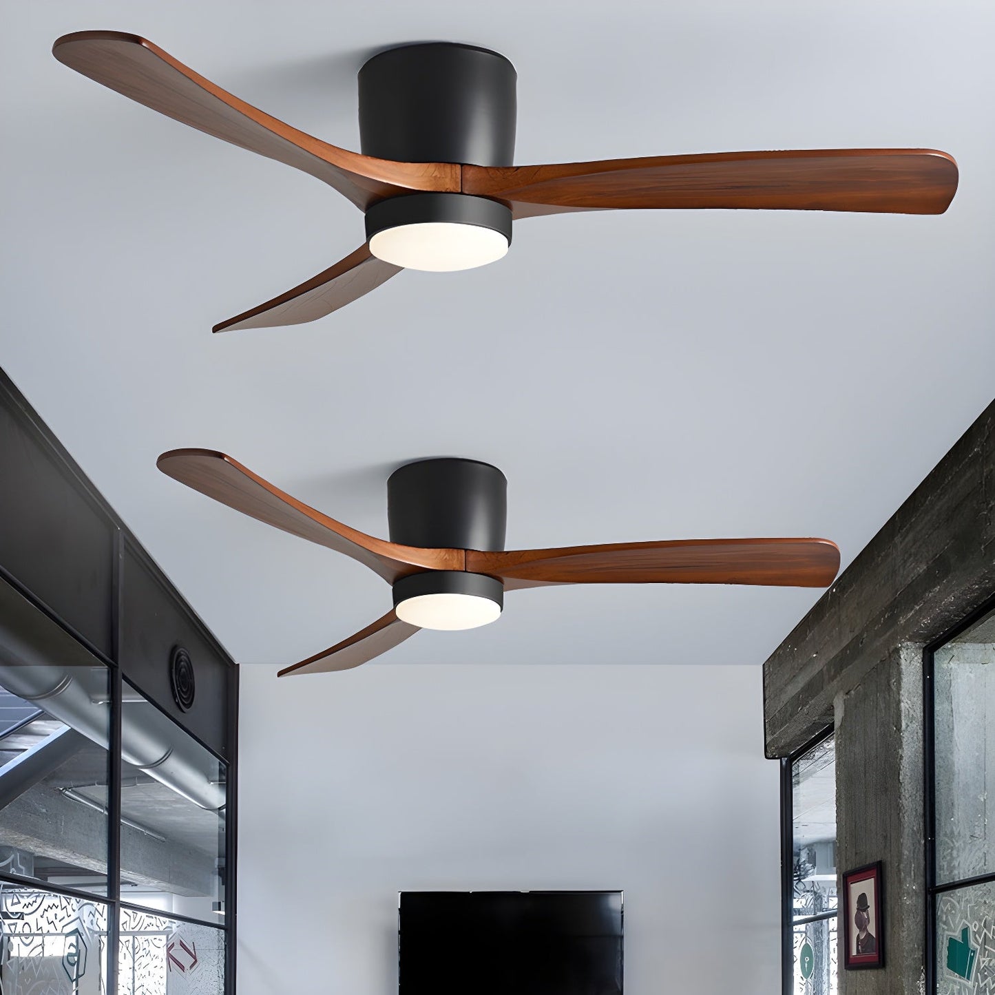 Nordic Wood LED Ceiling Fan Light