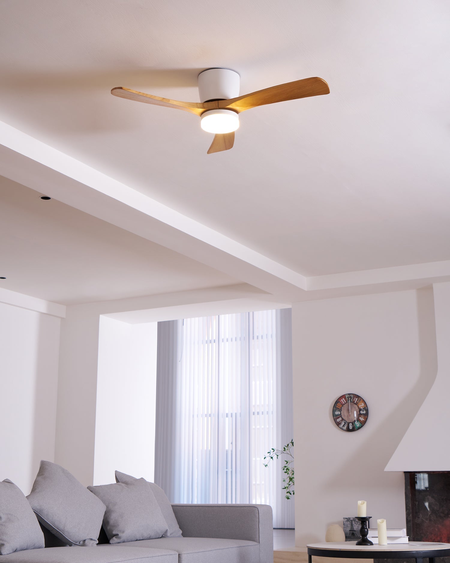 Nordic Wood LED Ceiling Fan Light