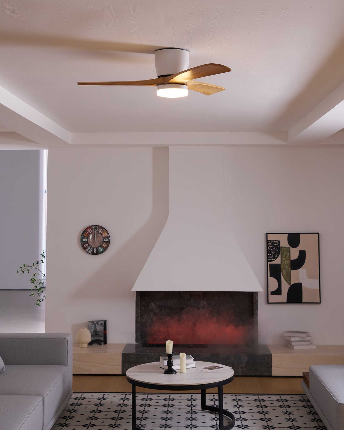 Nordic Wood LED Ceiling Fan Light