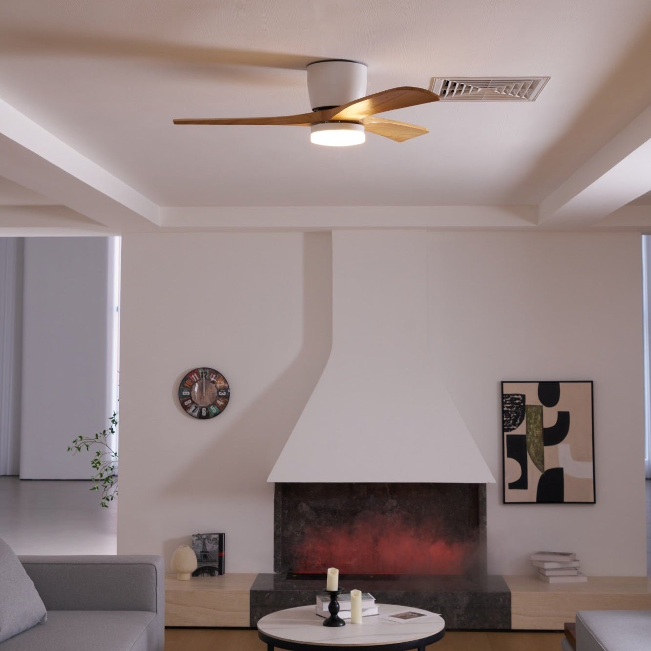 Nordic Wood LED Ceiling Fan Light