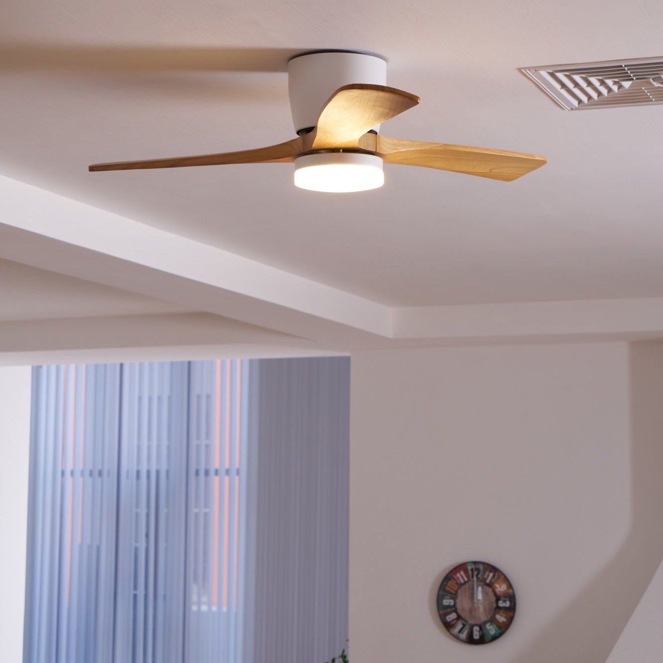 Nordic Wood LED Ceiling Fan Light