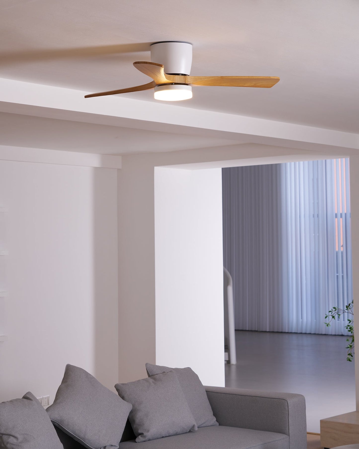 Nordic Wood LED Ceiling Fan Light