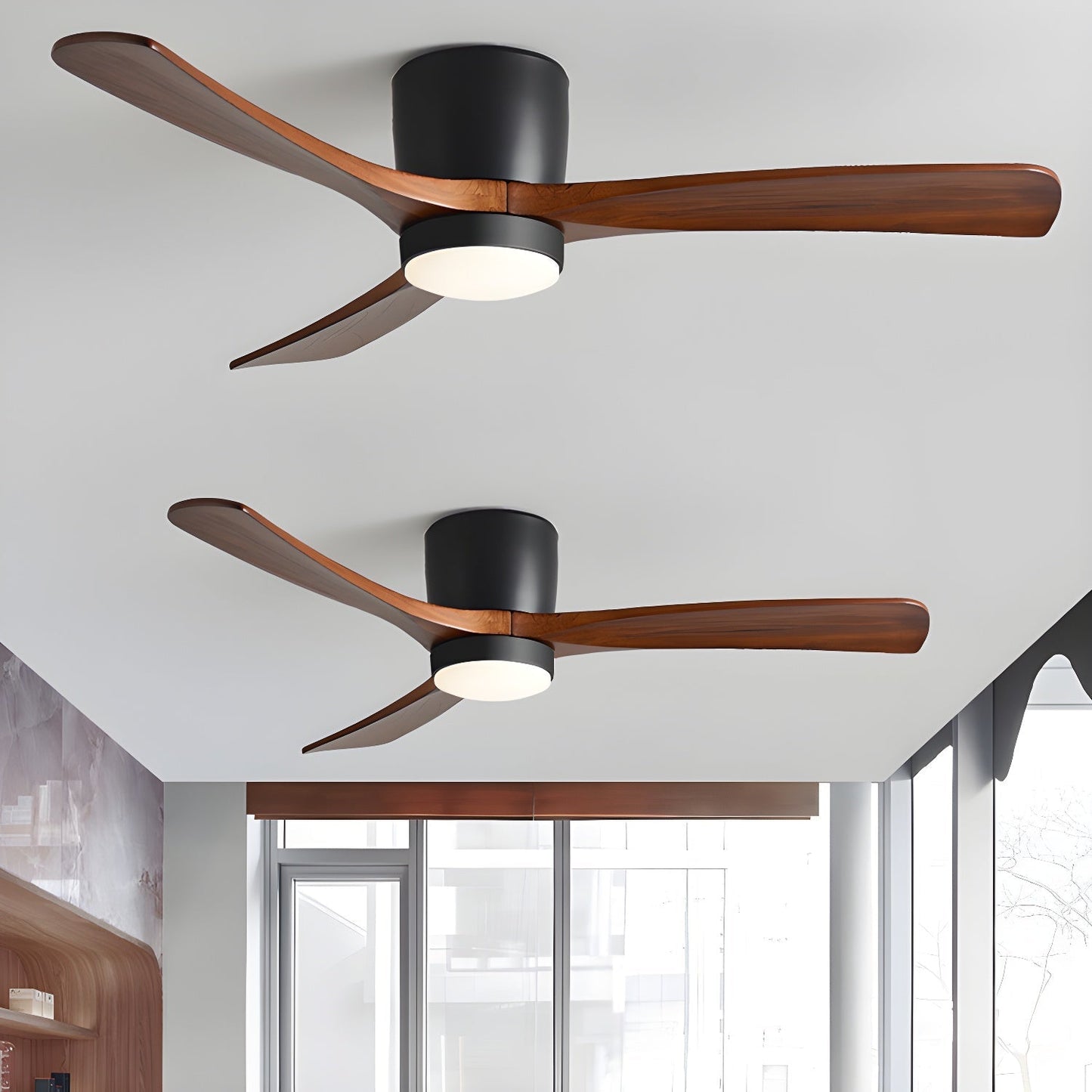 Nordic Wood LED Ceiling Fan Light