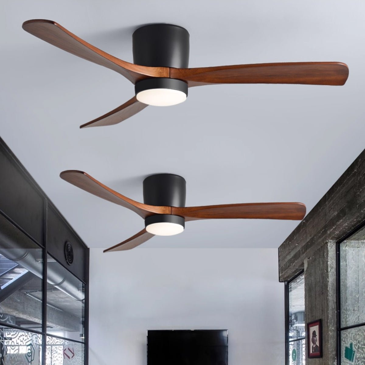 Nordic Wood LED Ceiling Fan Light