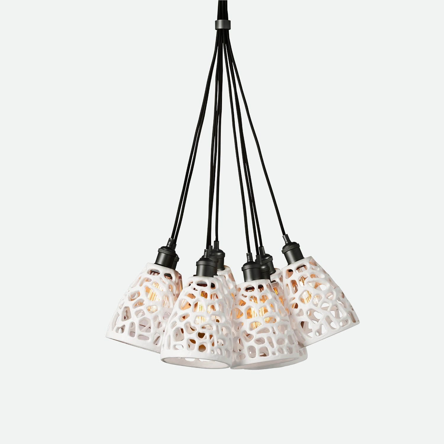 Organic Cut-Out Nine-Light Pendant / Dark Bronze