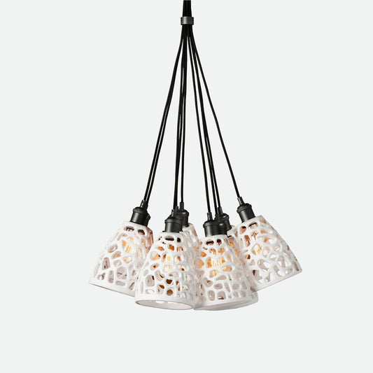 Organic Cut-Out Nine-Light Pendant / Dark Bronze