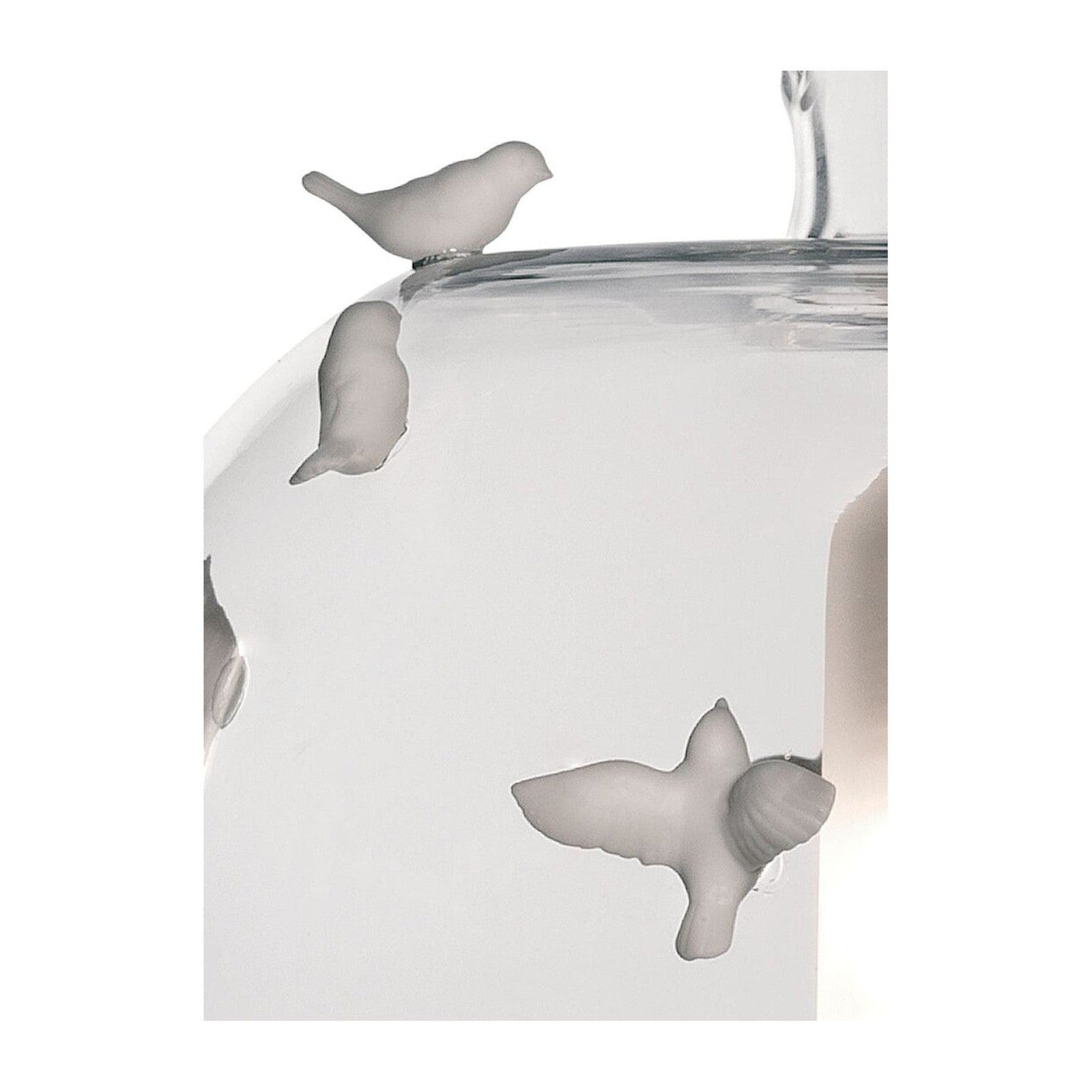 Porcelain Birds Blown Glass Pendant