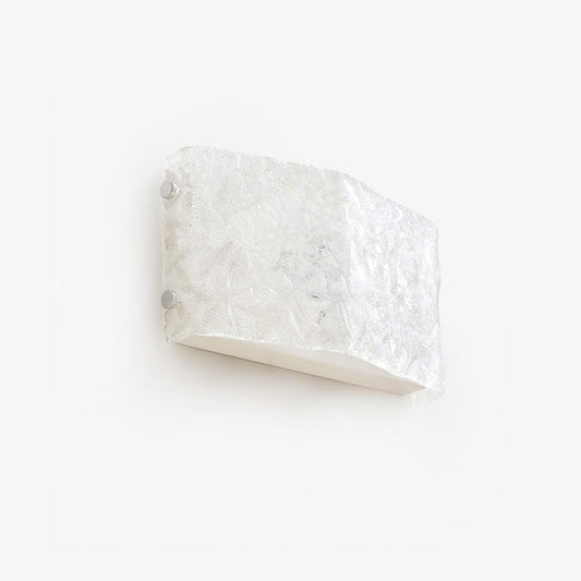 Sculpted Glass LED Wall Light / Dia 28cm x H 16cm / ∅ 11″ x H 6.3″ / White / Warm Light