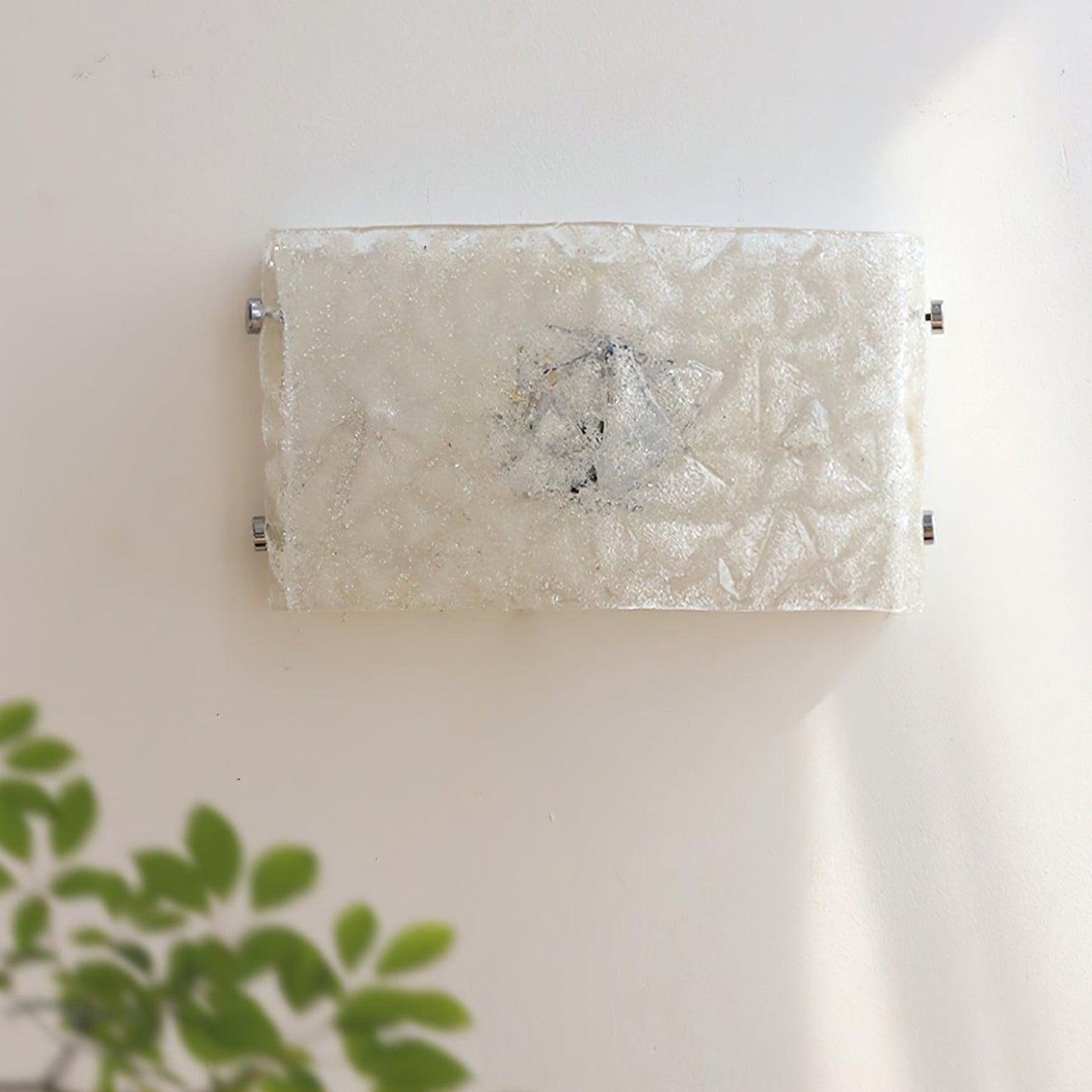 Sculpted Glass LED Wall Light / Set of 2 / White / Cool Light