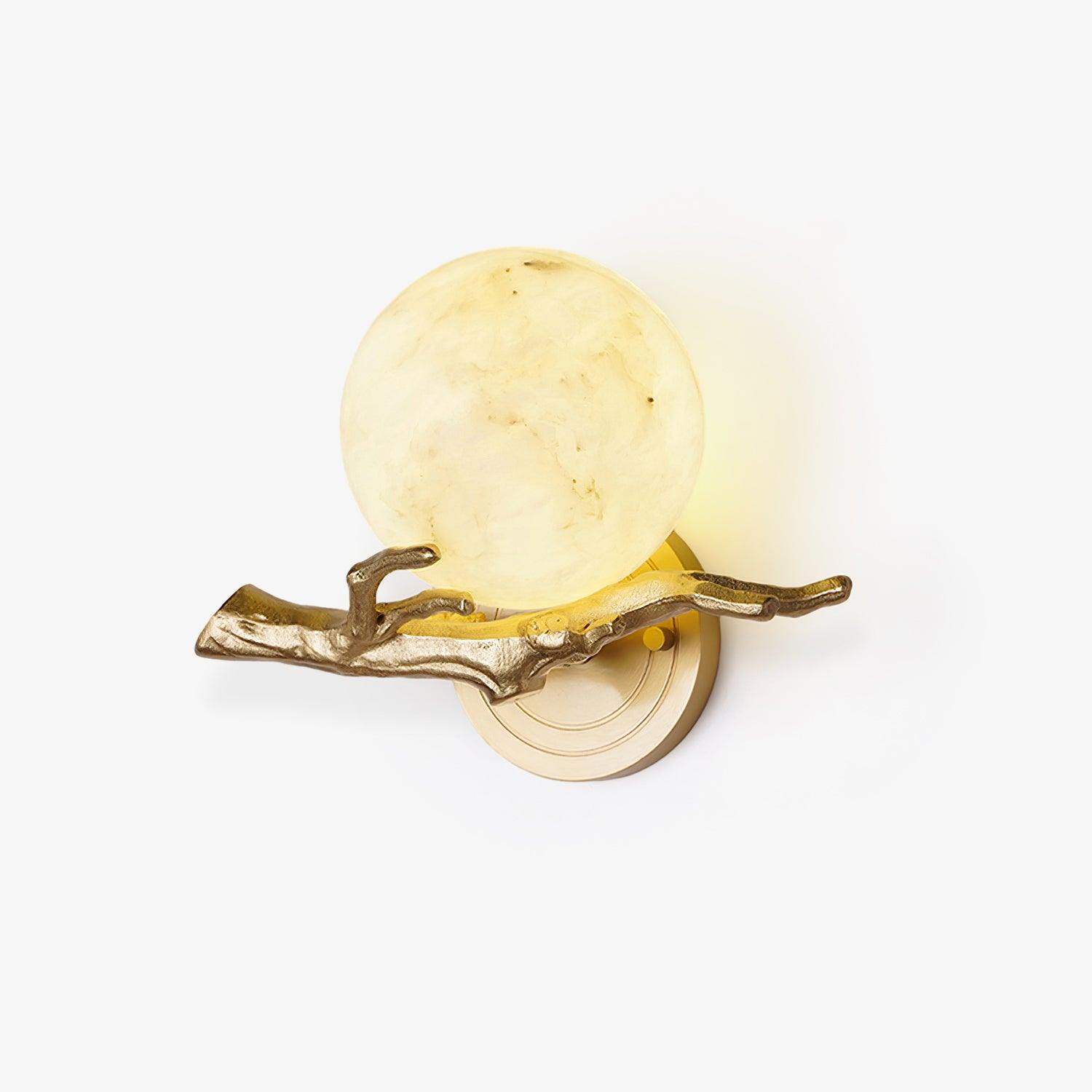 Sculptural Brass Twig Marble Wall Light / ∅ 11.8″ x H 7.8″ / Dia 30cm x H 20cm / Brass & White