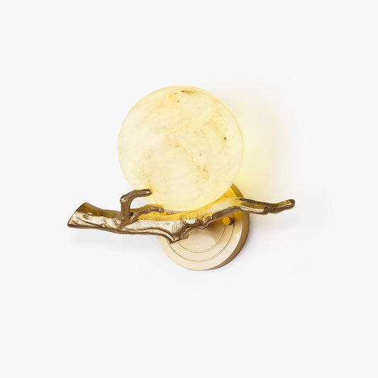 Sculptural Brass Twig Marble Wall Light / ∅ 11.8″ x H 7.8″ / Dia 30cm x H 20cm / Brass & White