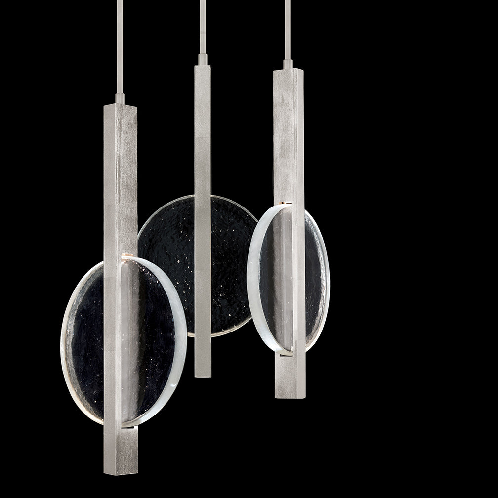 Selene Three-Drop Glass Linear Pendant