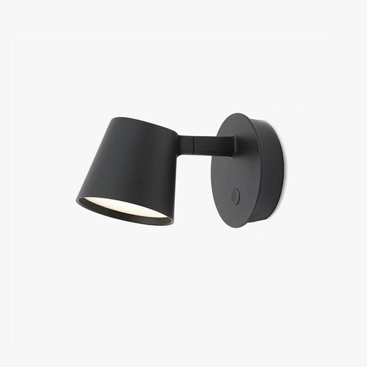 Tip Adjustable LED Wall Light / L 6.3″ x H 3.7″ / L 16cm x H 9.5cm / Black / Warm Light