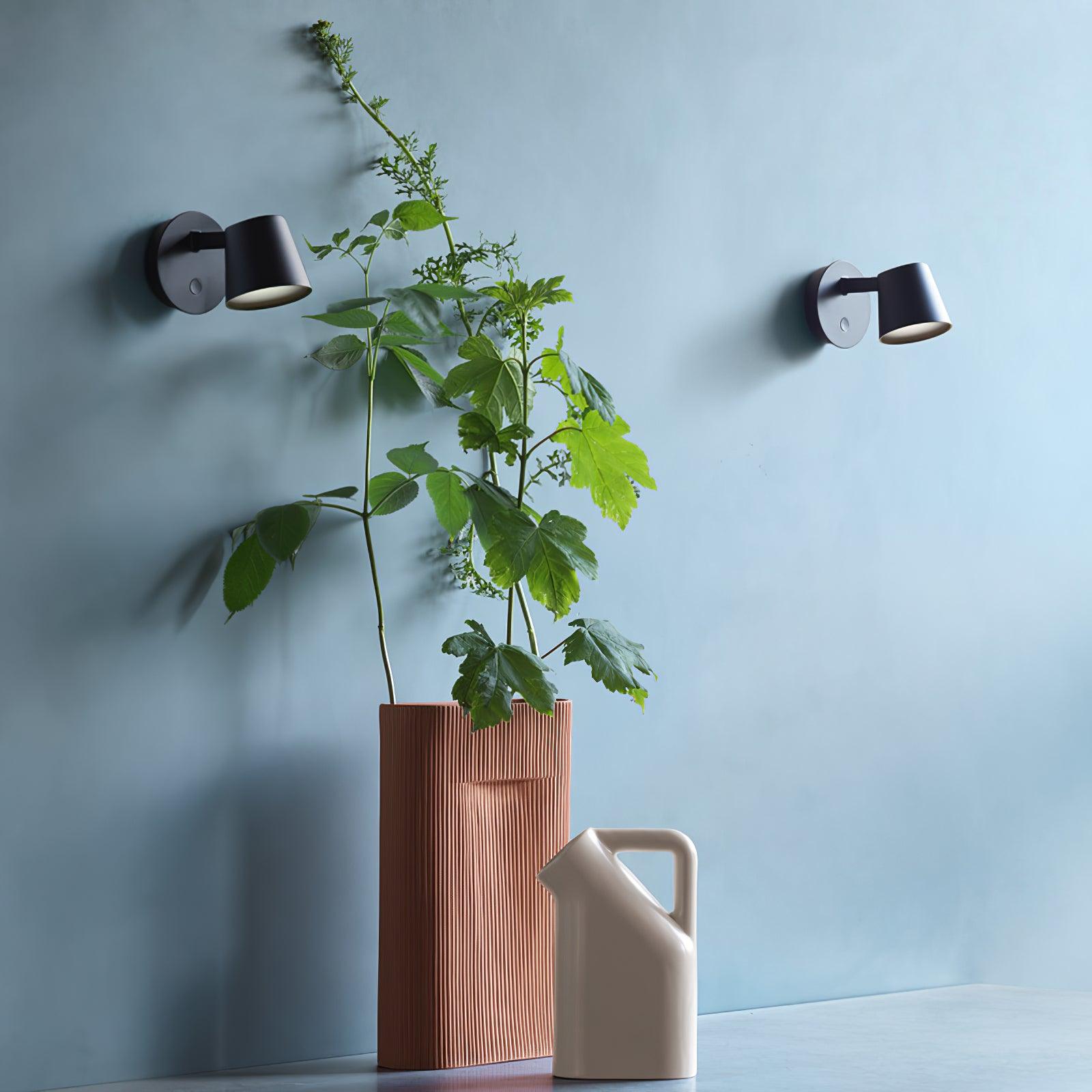 Tip Adjustable LED Wall Light / Set of 2 / Black / Cool Light